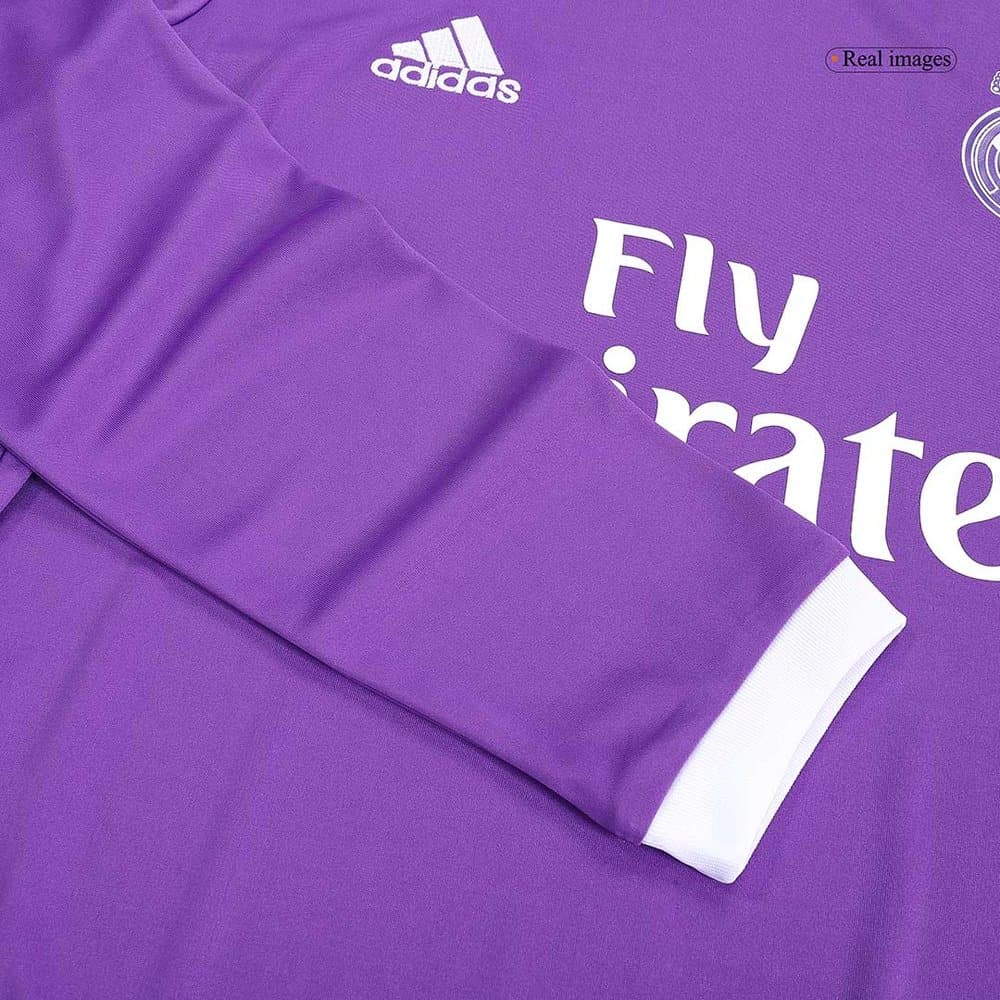 Men's BENZEMA #9 Real Madrid Away Long Sleeve Retro Soccer Jersey 2016/17 Men's BENZEMA #9 Real Madrid Away Long Sleeve Retro Soccer Jersey 2016/17