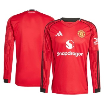 Men's Manchester United Home Long Sleeve Jersey 2025/26 Men's Manchester United Home Long Sleeve Jersey 2025/26