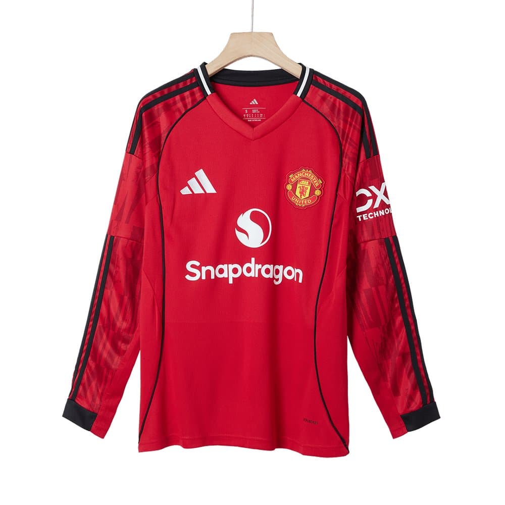 Men's Manchester United Home Long Sleeve Jersey 2025/26 Men's Manchester United Home Long Sleeve Jersey 2025/26