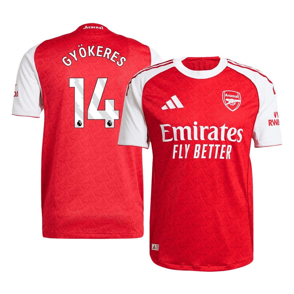 Men's GYÖKERES #14 Arsenal Home Authentic Jersey 2025/26