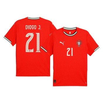 Men's DIOGO J. #21 Portugal Home Replica Soccer Jersey 2025 Men's DIOGO J. #21 Portugal Home Replica Soccer Jersey 2025
