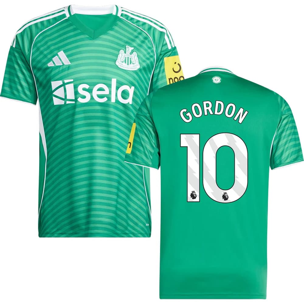 Men's GORDON #10 Newcastle United Away Replica Jersey 2025/26
