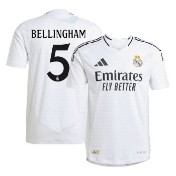 Men's BELLINGHAM #5 Real Madrid Home Authentic Soccer Jersey 2024/25 Men's BELLINGHAM #5 Real Madrid Home Authentic Soccer Jersey 2024/25