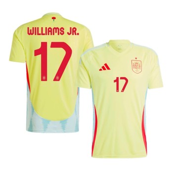 Men's WILLIAMS JR. #17 Spain Away Replica Soccer Jersey EURO 2024
