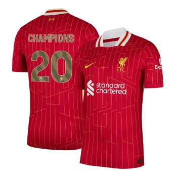 Men's CHAMPIONS #20 Liverpool Home Authentic Soccer Jersey 2024/25