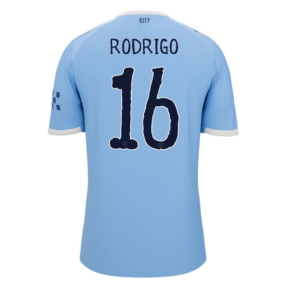 Men's RODRIGO #16 Manchester City Home Replica Soccer Jersey 2025/26