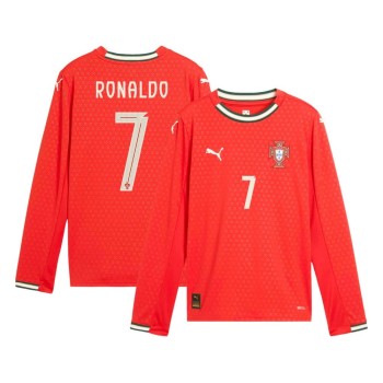 Men's RONALDO #7 Portugal Home Long Sleeve Soccer Jersey 2025 Men's RONALDO #7 Portugal Home Long Sleeve Soccer Jersey 2025
