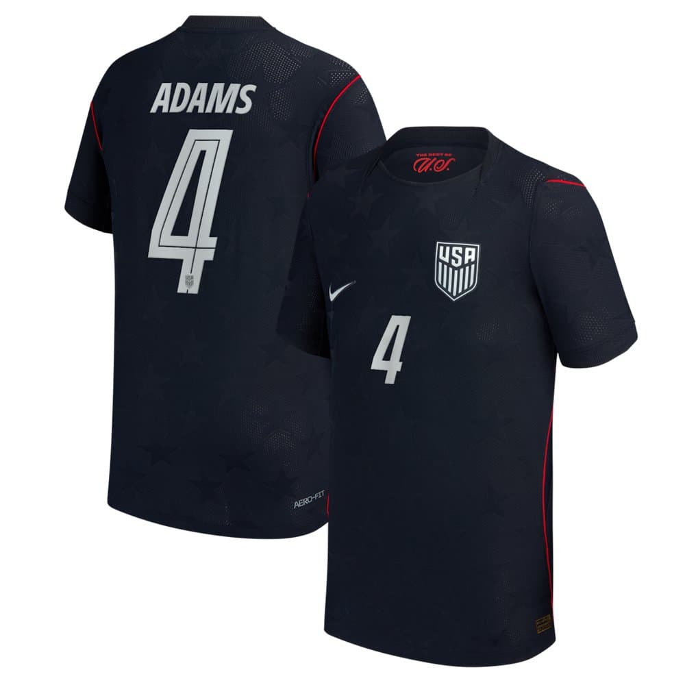 Men's Tyler Adams #4 USA Away Match Authentic Jersey World Cup 2026
