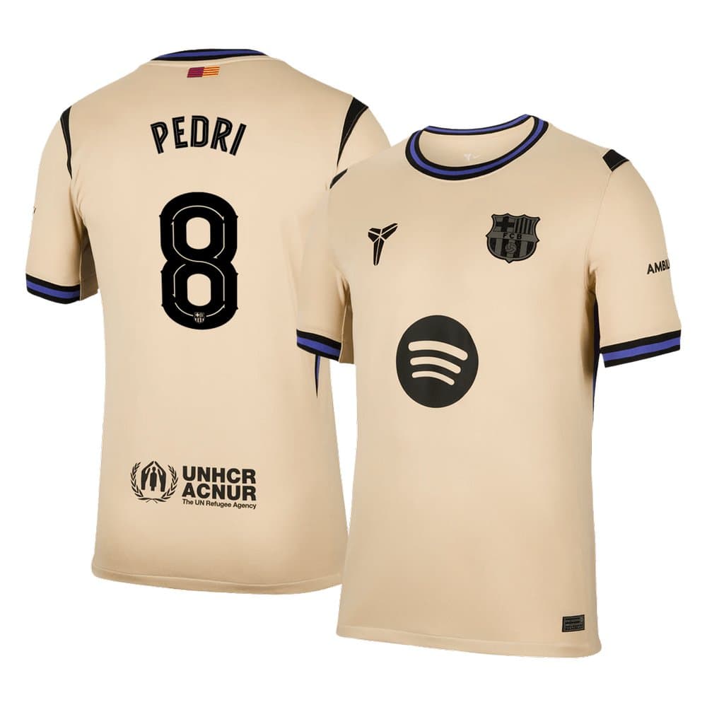 Men's PEDRI #8 Barcelona Away Replica Soccer Jersey -UCL 2025/26