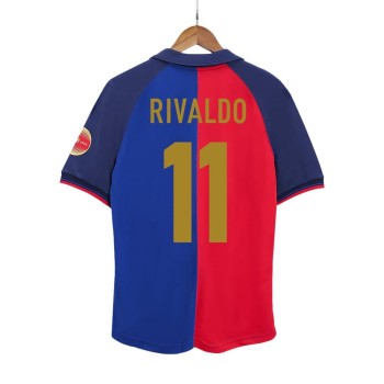 Men's RIVALDO #11 Barcelona Home Retro Soccer Jersey 1999/00