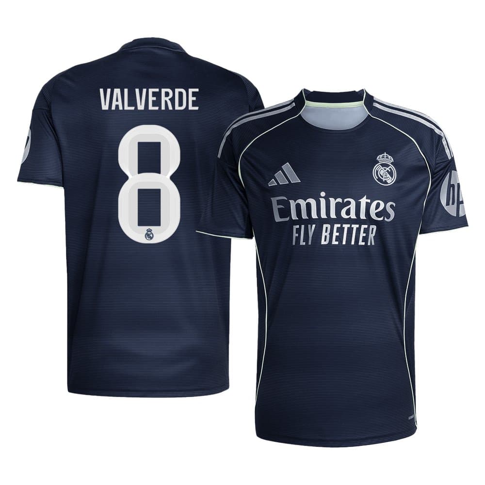 Men's VALVERDE #8 Real Madrid Away Replica Soccer Jersey 2025/26