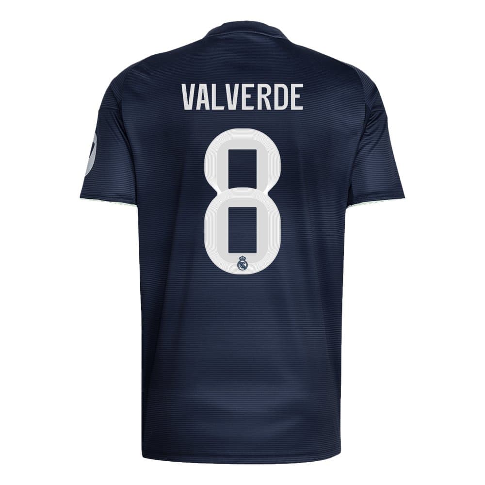 Men's VALVERDE #8 Real Madrid Away Replica Soccer Jersey 2025/26