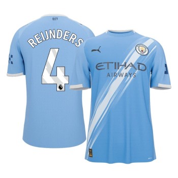Men's REIJNDERS #4 Manchester City Home Replica Soccer Jersey 2025/26 Men's REIJNDERS #4 Manchester City Home Replica Soccer Jersey 2025/26