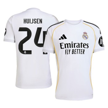 Men's HUIJSEN #24 Real Madrid Home Replica Soccer Jersey 2025/26 Men's HUIJSEN #24 Real Madrid Home Replica Soccer Jersey 2025/26