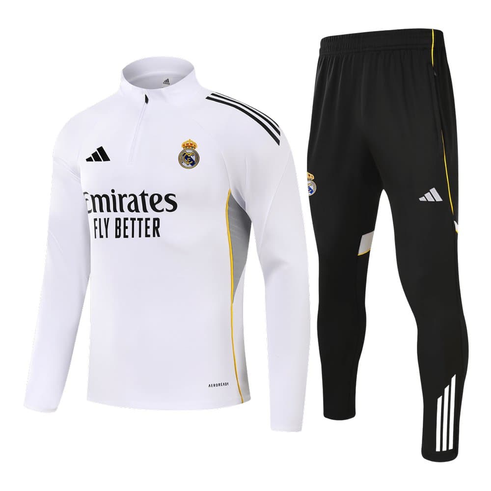 Men's Real Madrid 1/4 Zip Tracksuit 2025/26