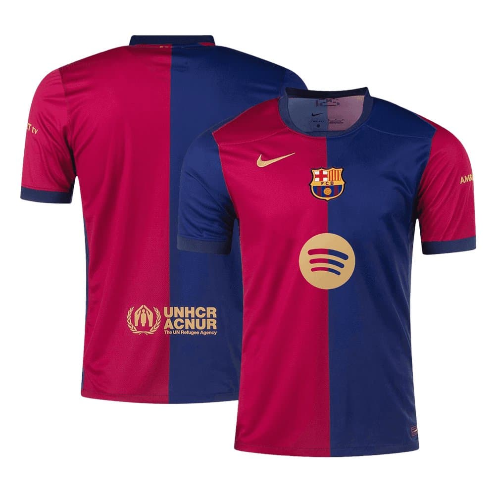 Men's Barcelona Home Replica Soccer Jersey-Spotify Logo Without Text 2024/25 Men's Barcelona Home Replica Soccer Jersey-Spotify Logo Without Text 2024/25