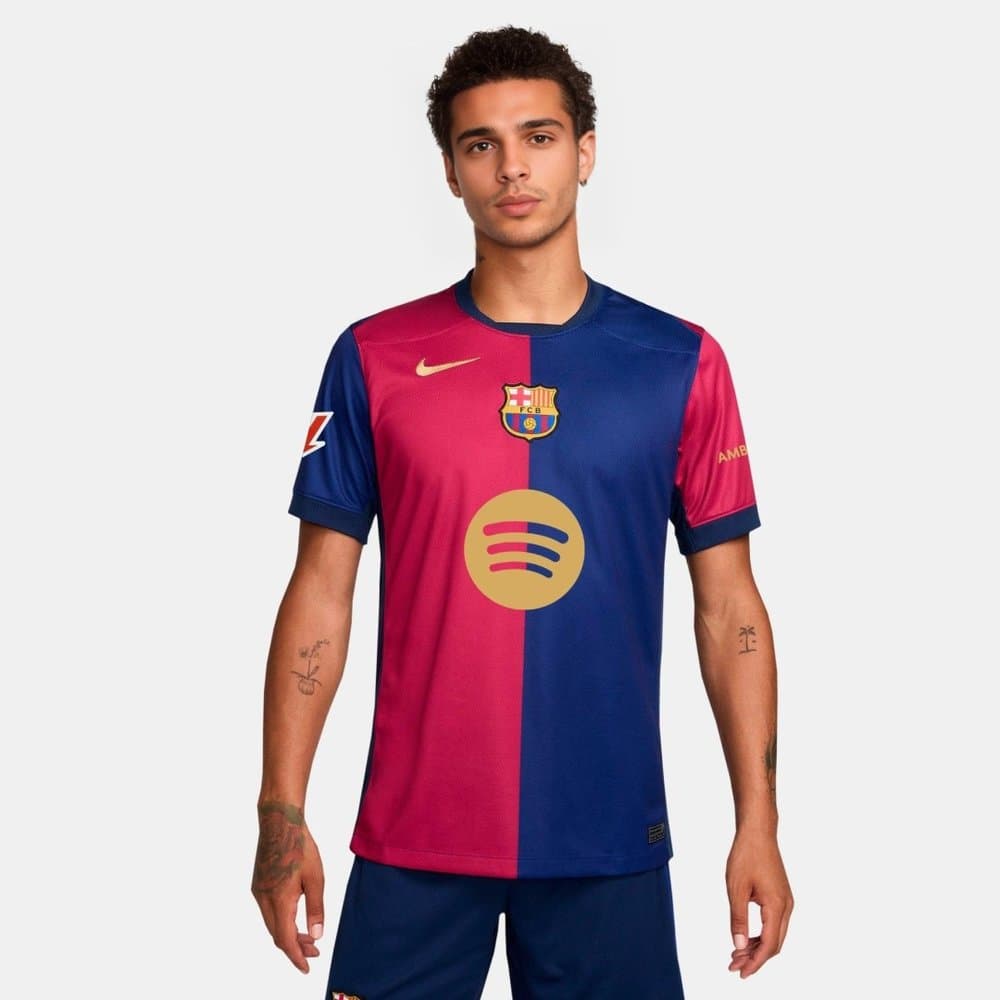 Men's Barcelona Home Replica Soccer Jersey-Spotify Logo Without Text 2024/25 Men's Barcelona Home Replica Soccer Jersey-Spotify Logo Without Text 2024/25