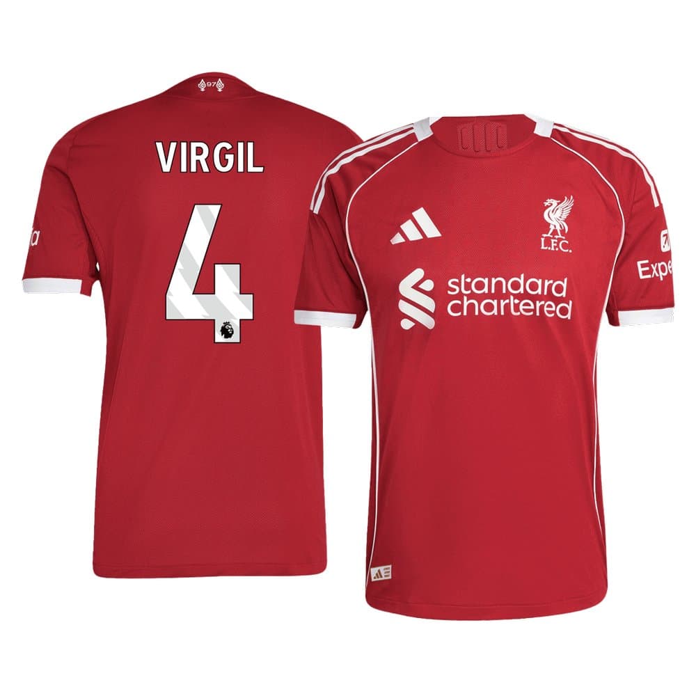 Men's VIRGIL #4 Liverpool Home Authentic Soccer Jersey 2025/26 Men's VIRGIL #4 Liverpool Home Authentic Soccer Jersey 2025/26