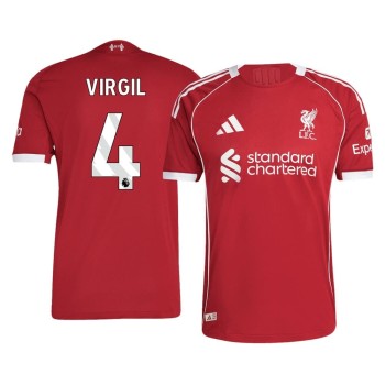 Men's VIRGIL #4 Liverpool Home Authentic Soccer Jersey 2025/26