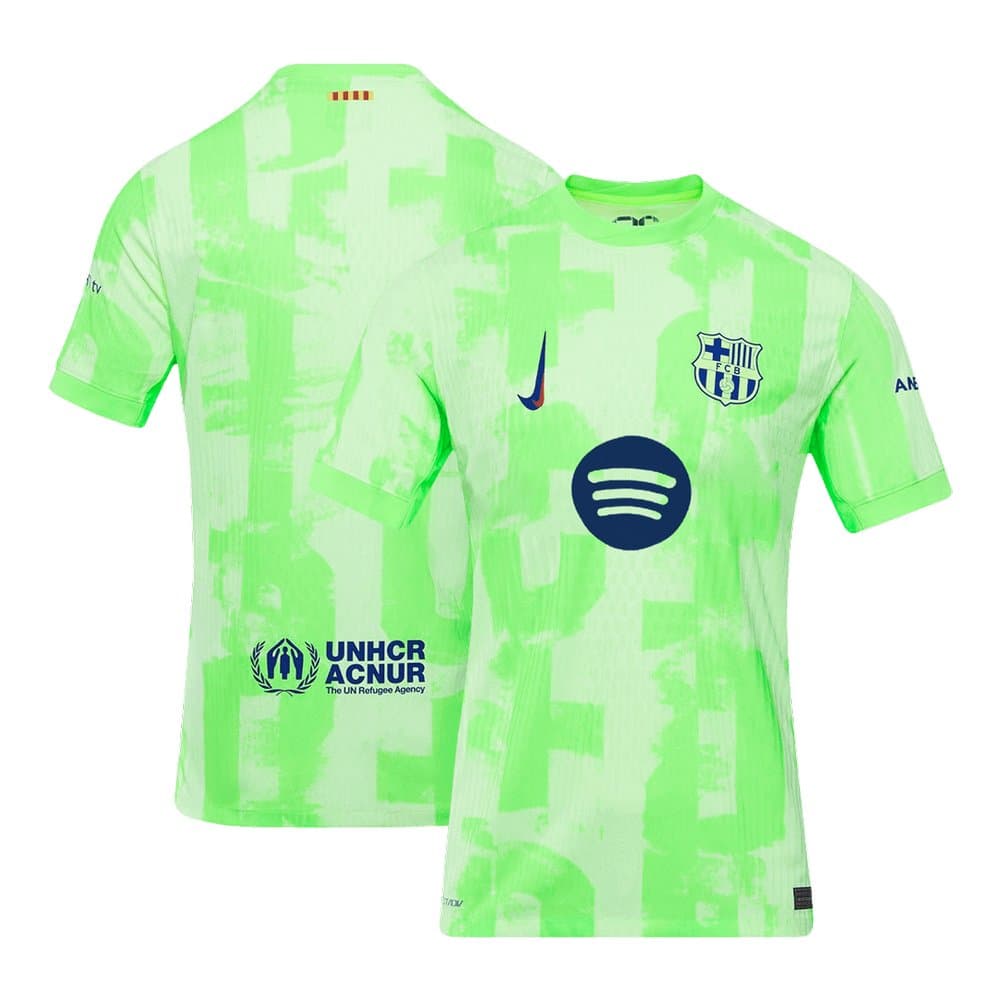 Men's Barcelona Third Away Authentic Soccer Jersey -Spotify Logo Without Text 2024/25 Men's Barcelona Third Away Authentic Soccer Jersey -Spotify Logo Without Text 2024/25