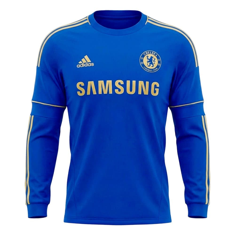 Men's Chelsea Home Long Sleeve Retro Soccer Jersey 2012/13 Men's Chelsea Home Long Sleeve Retro Soccer Jersey 2012/13