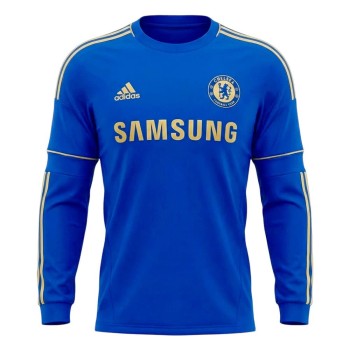 Men's Chelsea Home Long Sleeve Retro Soccer Jersey 2012/13 Men's Chelsea Home Long Sleeve Retro Soccer Jersey 2012/13