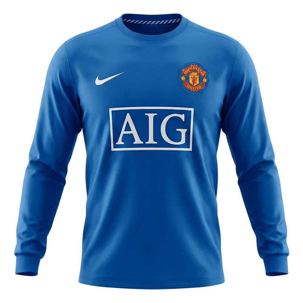 Men's Manchester United Third Away Long Sleeve Retro Soccer Jersey 2008/09 Men's Manchester United Third Away Long Sleeve Retro Soccer Jersey 2008/09