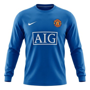 Men's Manchester United Third Away Long Sleeve Retro Soccer Jersey 2008/09 Men's Manchester United Third Away Long Sleeve Retro Soccer Jersey 2008/09