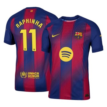 Men's RAPHINHA #11 Barcelona Home Authentic Soccer Jersey 2025/26