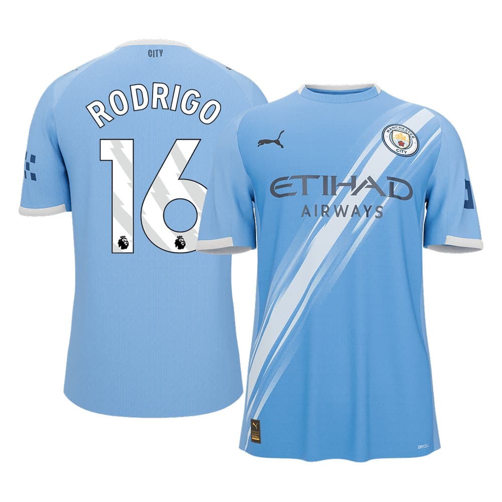Men's RODRIGO #16 Manchester City Home Replica Soccer Jersey 2025/26
