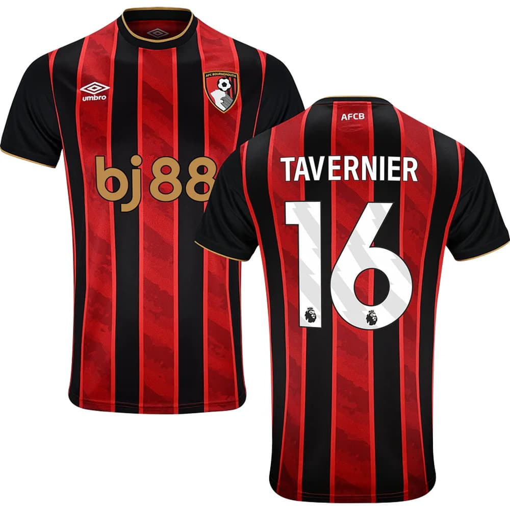 Kid's TAVERNIER #16 Bournemouth AFC Home Replica Jersey 2025/26