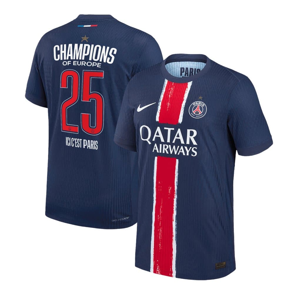 Men's CHAMPIONS #25 PSG Home Authentic Jersey 2024/25 Men's CHAMPIONS #25 PSG Home Authentic Jersey 2024/25