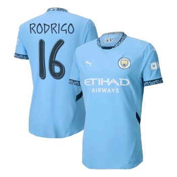 Men's RODRIGO #16 Manchester City Home Authentic Jersey - UCL 2024/25 Men's RODRIGO #16 Manchester City Home Authentic Jersey - UCL 2024/25