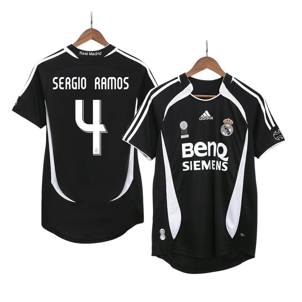 Men's SERGIO RAMOS #4 Real Madrid Away Retro Soccer Jersey 2006/07 Men's SERGIO RAMOS #4 Real Madrid Away Retro Soccer Jersey 2006/07