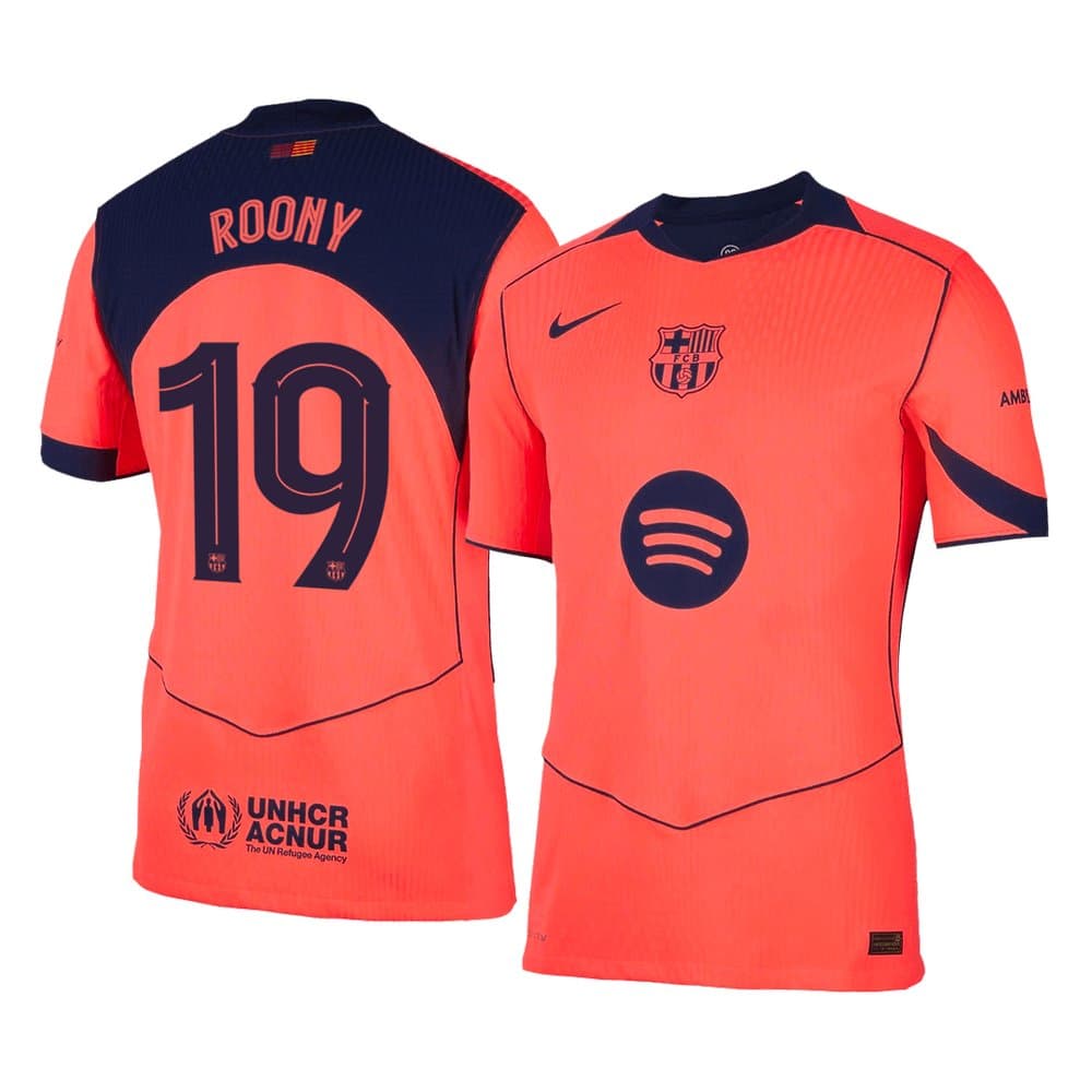 Men's ROONY #19 Barcelona Third Away Authentic Jersey - UCL 2025/26