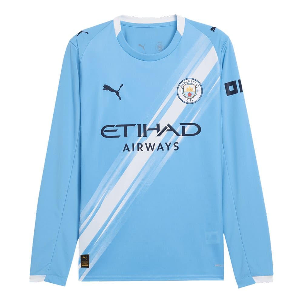 Men's Manchester City Home Long Sleeve Jersey 2025/26