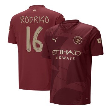 Men's RODRIGO #16 Manchester City Third Away Replica Soccer Jersey -UCL 2024/25