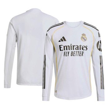 Men's Authentic Real Madrid Home Long Sleeve Soccer Jersey 2025/26 Men's Authentic Real Madrid Home Long Sleeve Soccer Jersey 2025/26