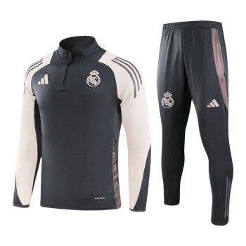 Men's Real Madrid 1/4 Zip Tracksuit Gray 2024/25 Men's Real Madrid 1/4 Zip Tracksuit Gray 2024/25