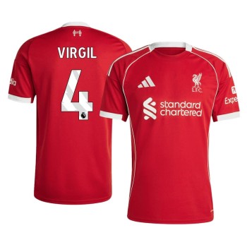 Men's VIRGIL #4 Liverpool Home Replica Soccer Jersey 2025/26