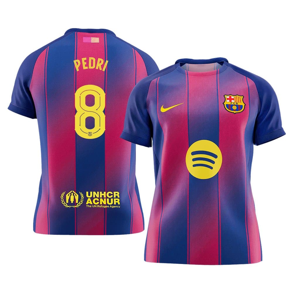 Men's PEDRI #8 Barcelona Home Replica Soccer Jersey -UCL 2025/26