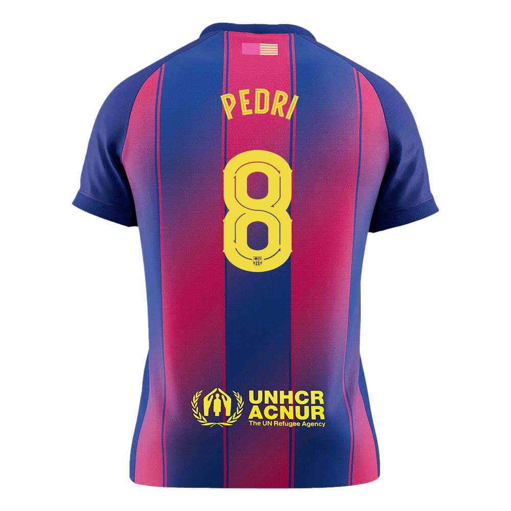 Men's PEDRI #8 Barcelona Home Replica Soccer Jersey -UCL 2025/26