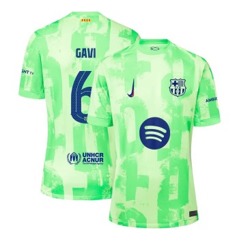 Men's GAVI #6 Barcelona Third Away Replica Soccer Jersey - UCL Spotify Logo Without Text 2024/25