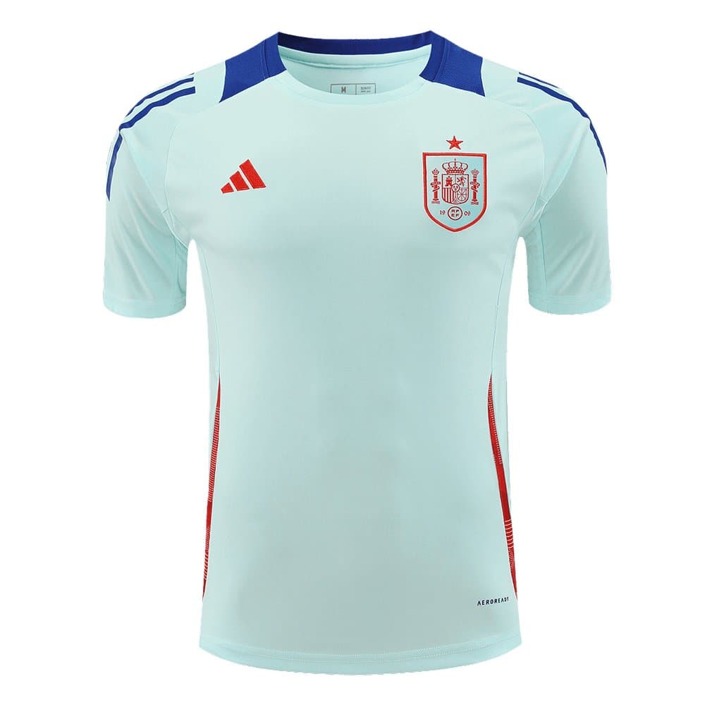 Men's Spain Pre-Match Replica Soccer Jersey EURO Blue 2024