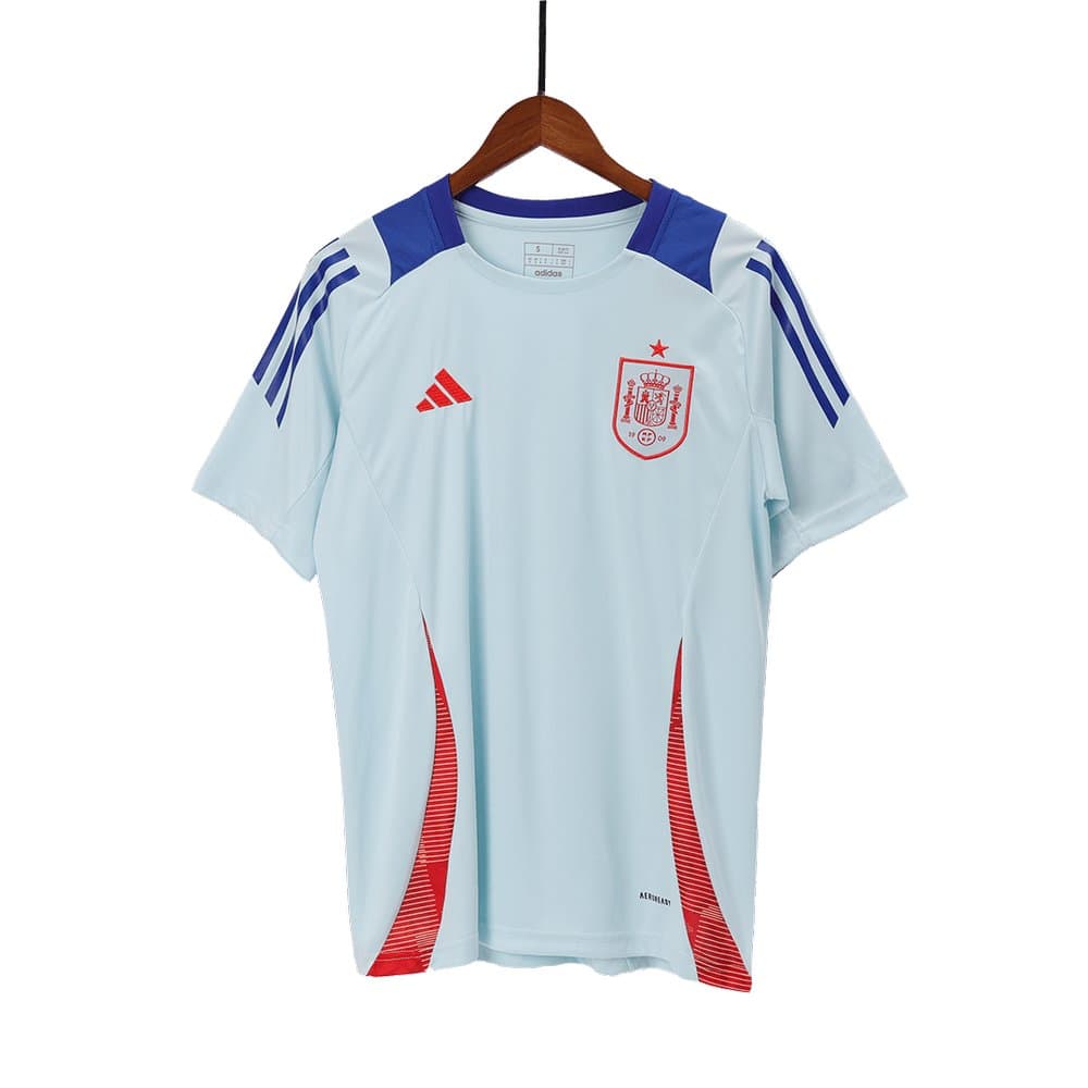 Men's Spain Pre-Match Replica Soccer Jersey EURO Blue 2024