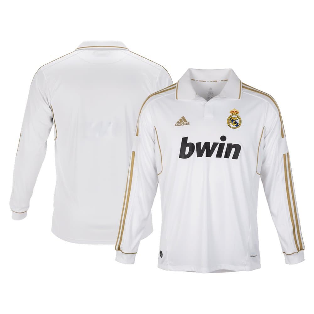 Men's Real Madrid Home Long Sleeve Retro Soccer Jersey 2011/12 Men's Real Madrid Home Long Sleeve Retro Soccer Jersey 2011/12
