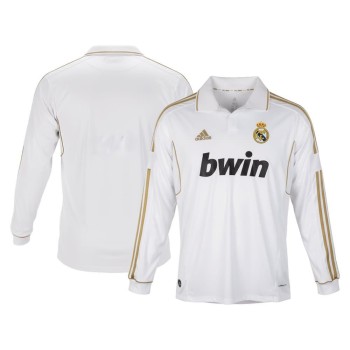 Men's Real Madrid Home Long Sleeve Retro Soccer Jersey 2011/12