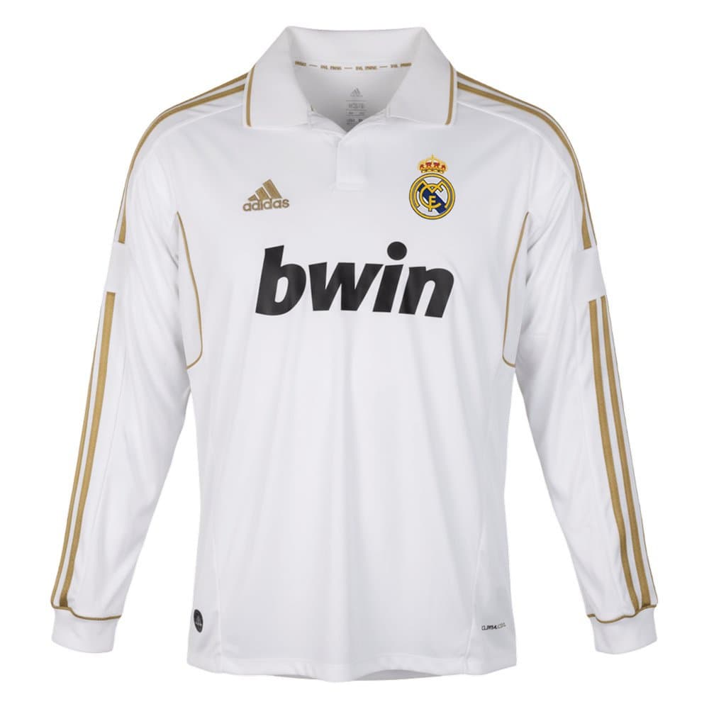 Men's Real Madrid Home Long Sleeve Retro Soccer Jersey 2011/12 Men's Real Madrid Home Long Sleeve Retro Soccer Jersey 2011/12