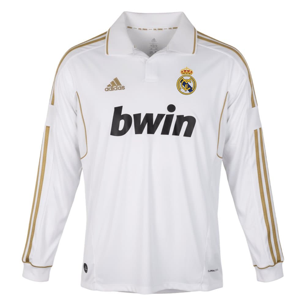 Men's Real Madrid Home Long Sleeve Retro Soccer Jersey 2011/12 Men's Real Madrid Home Long Sleeve Retro Soccer Jersey 2011/12