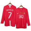 Men's RONALDO #7 Manchester United Home Long Sleeve Retro Soccer Jersey - UCL Final 2007/08
